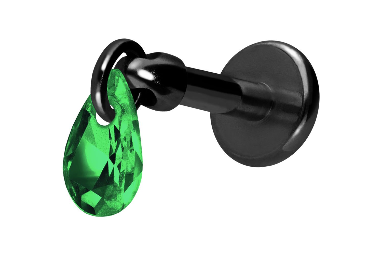 Titan Labret Piercing mit Innengewinde KRISTALLTROPFEN